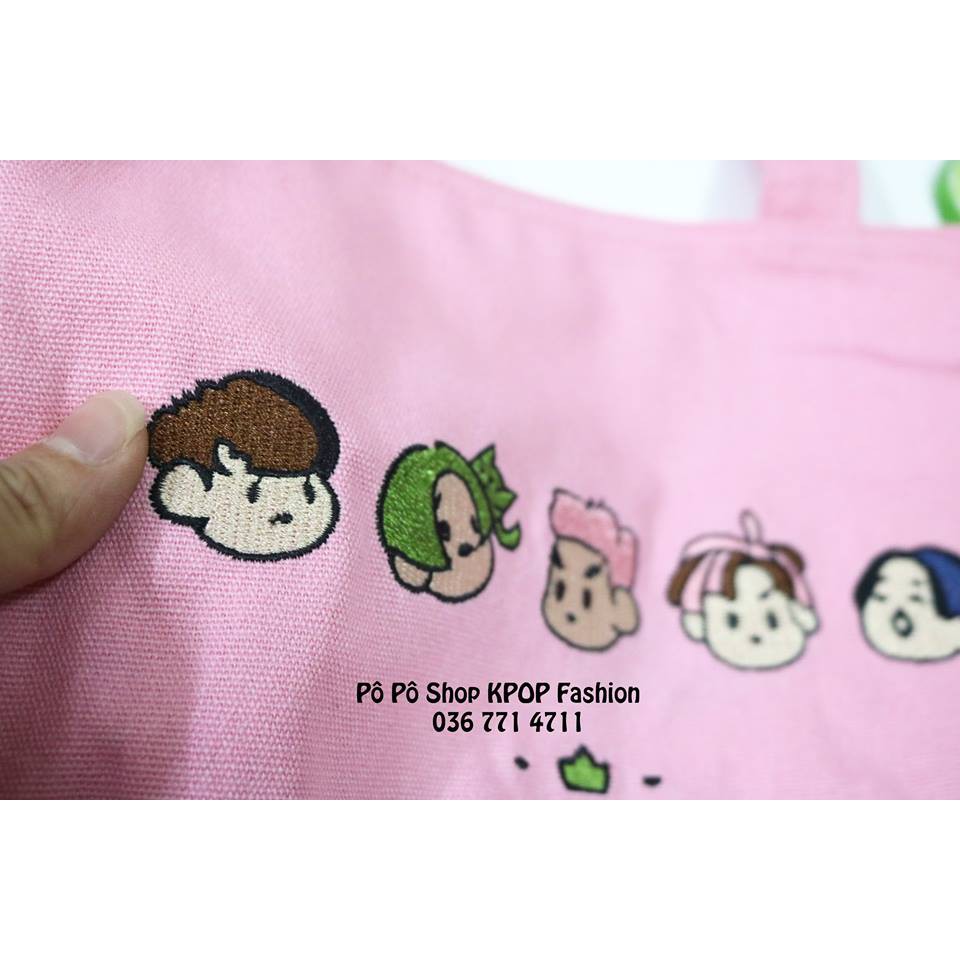 Túi tote vải BIGBANG thêu hình chibi cute