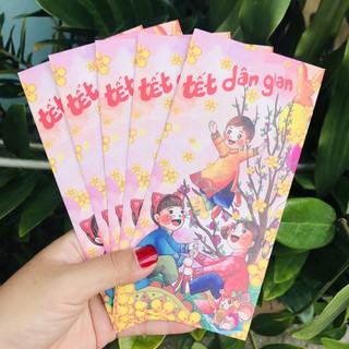Bộ 6 bao lì xì Tết dân gian