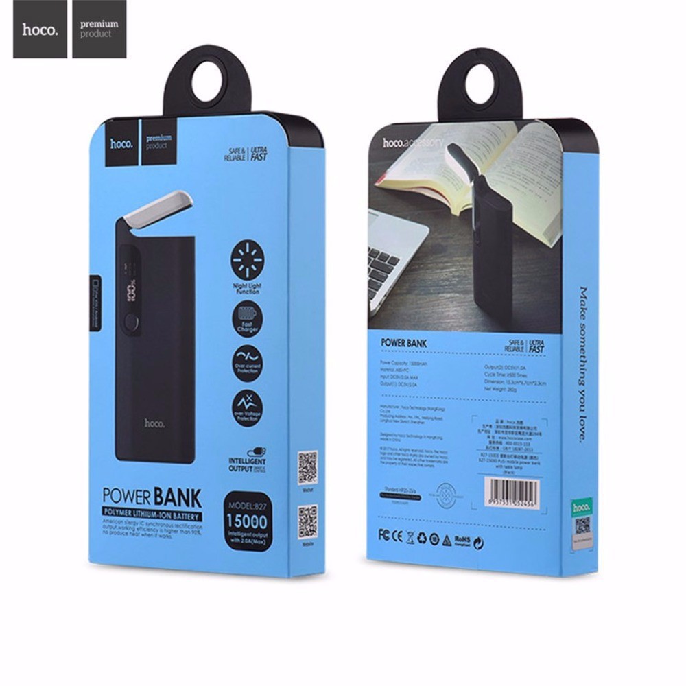 [15000 MAH] SẠC DỰ PHÒNG IPHONE ANROID HOCO B27 TÍCH HỢP ĐÈN CHIẾU SÁNG