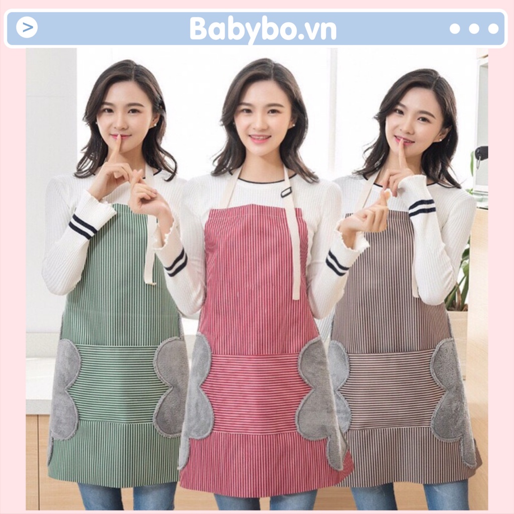 Tạp dề chống thấm cao cấp có túi và chỗ lâu tay trước mặt