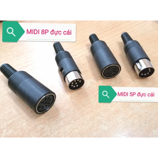 Đầu jack MIDI DIN 5P 6P 7P 8P mini S terminal plug đực cái dùng cho cáp âm thanh Audio