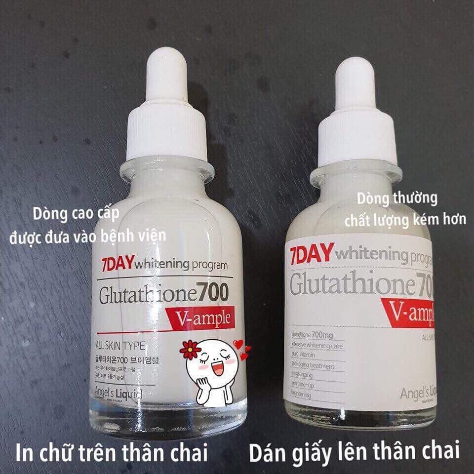 Huyết thanh trắng da chỉ sau 7 ngày: 7days_Whitening_Program_Glutathione_700V_ample của hãng-Angel #Liquid Hàn Quốc