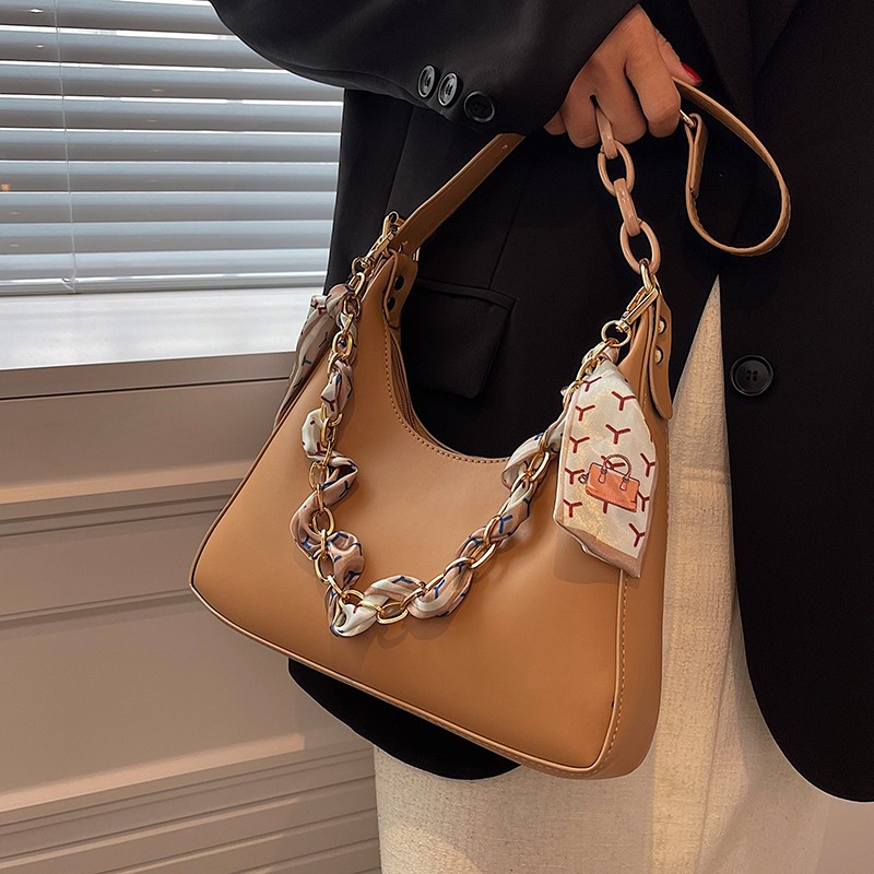 Túi xách IELGY bằng da phối khăn choàng lụa dễ phối đồ thời trang cho nữ