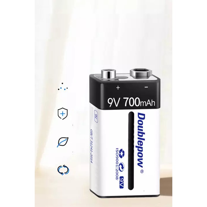 Pin Sạc 9V 700mAh Doublepow Dung Lượng Cao Cho Micro Karaoke