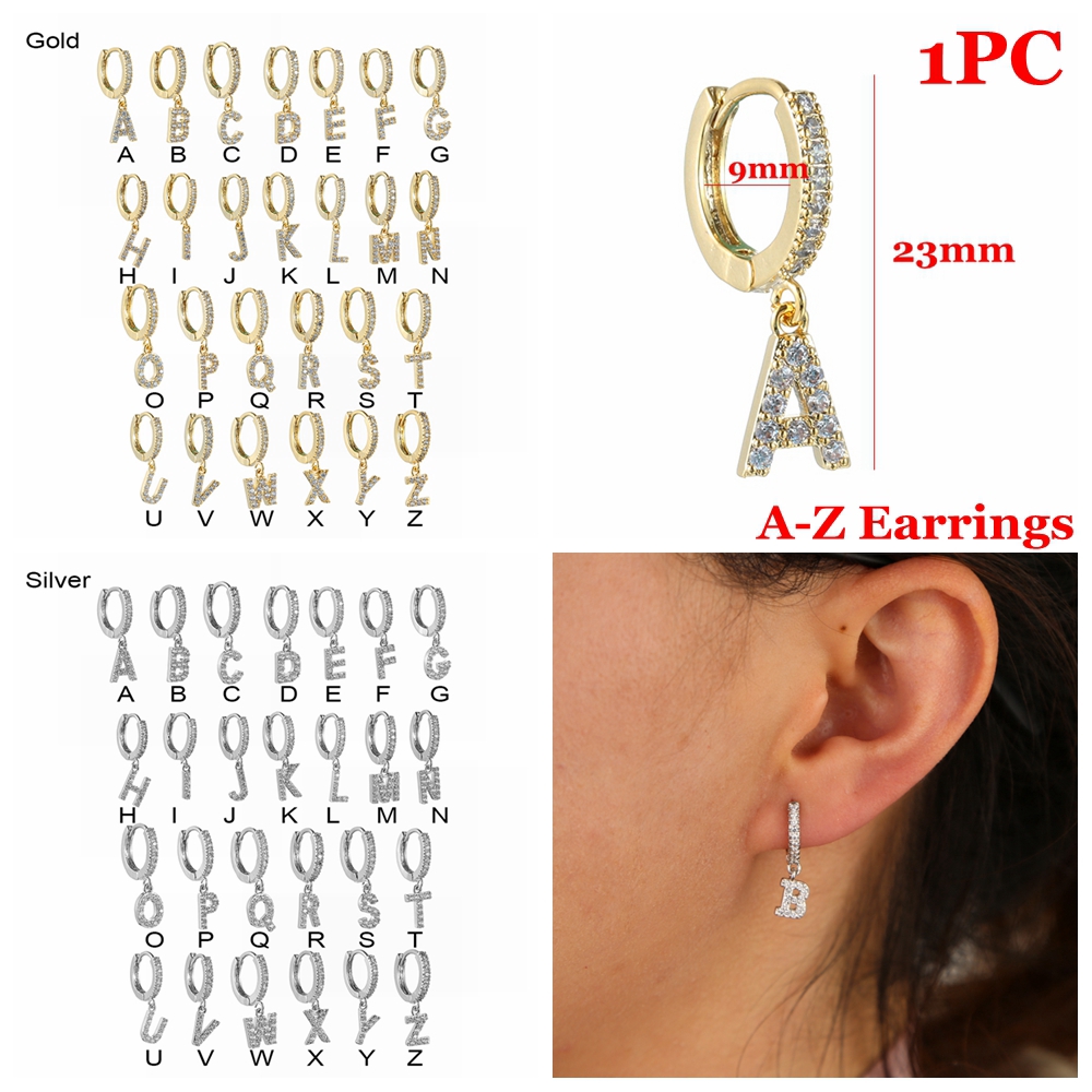 Khuyên tai mặt hình chữ cái tiếng Anh độc đáo