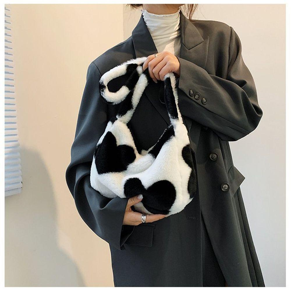 Túi Xách Lông Xù Màu Cầu Vồng Đáng Yêu Cho Nữ