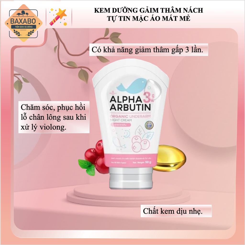 KEM DƯỠNG TRẮNG GIẢM THÂM NÁCH ALPHA ARBUTIN 3+ THÁI LAN - CÓ CHE TÊN SẢN PHẨM - 50GR