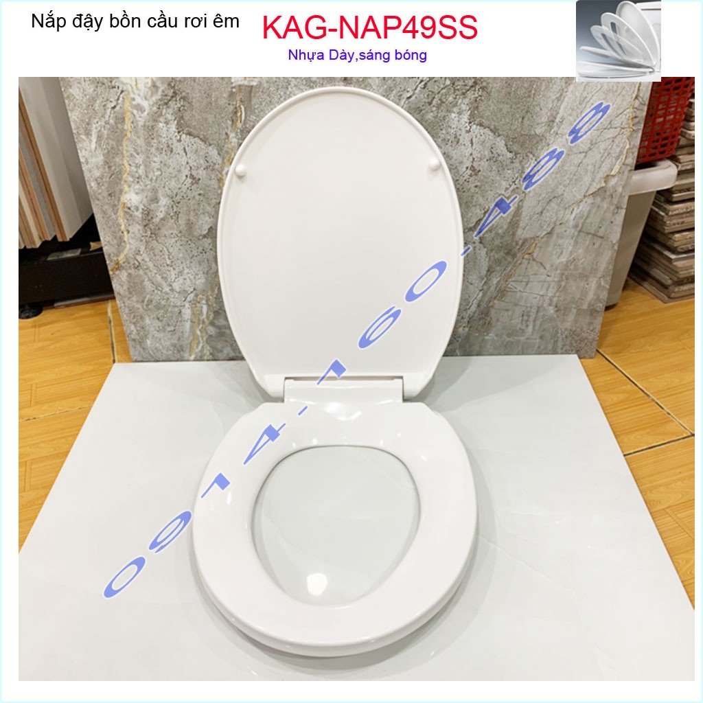 Nắp đậy bồn cầu rơi êm KAG-NAP49SS, nắp cho bàn cầu American VF2013-VF3013-VF4013