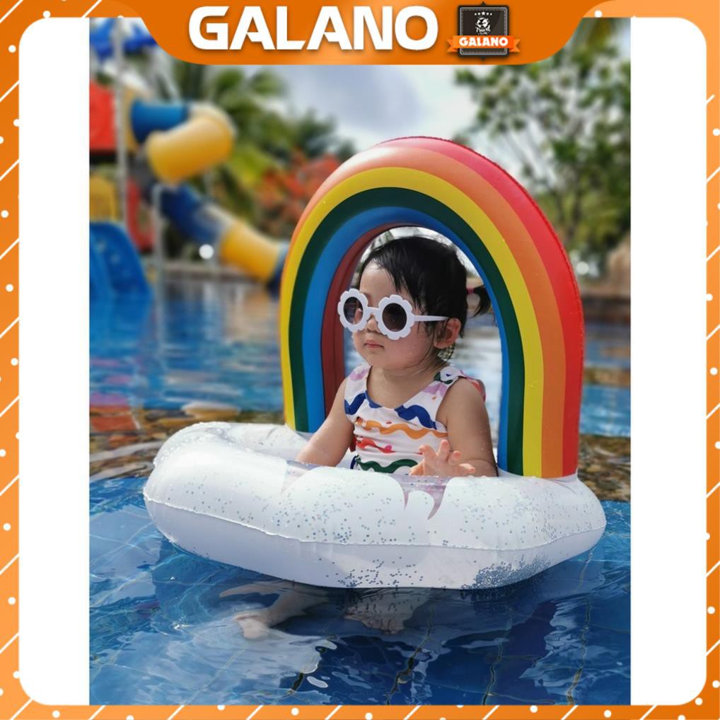 Phao Bơi Cho Bé GALANO Phao Bơi Trẻ Em Xỏ Chân Chống Lật An Toàn Bơi Lội Hình Cầu Vồng Cực Yêu SS-001262