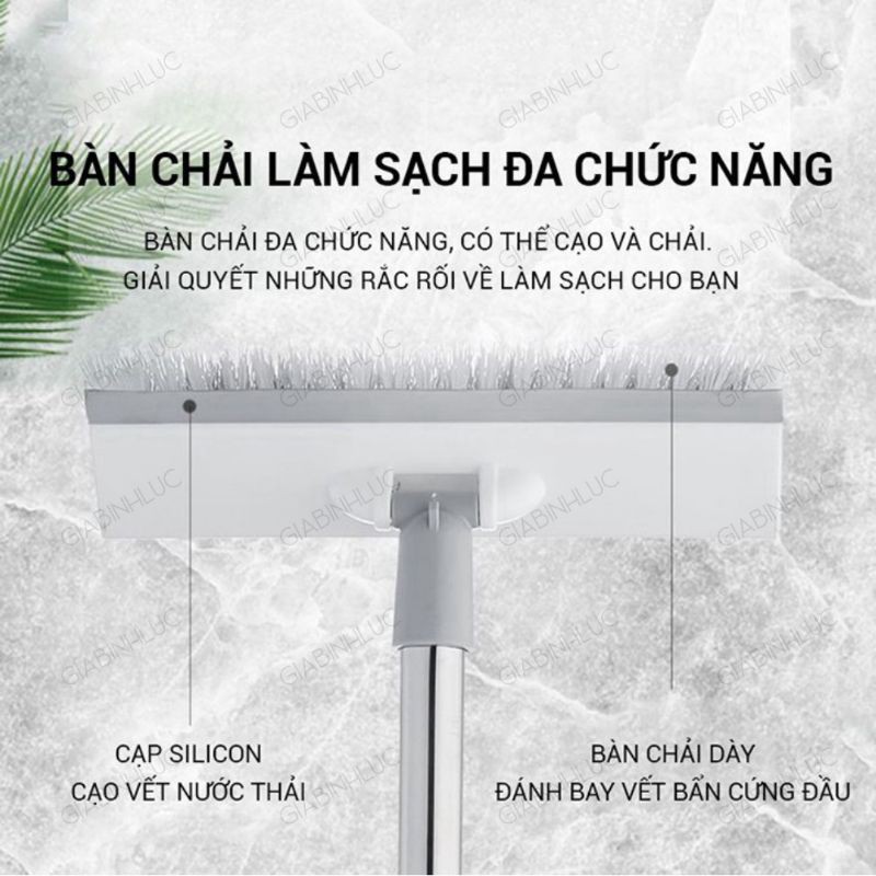 Chổi lau sàn , cây lau sàn gạt nước quét gạch 2 đầu tiện lợi dễ điều chỉnh chiều dài,bàn xoay và bàn cứng