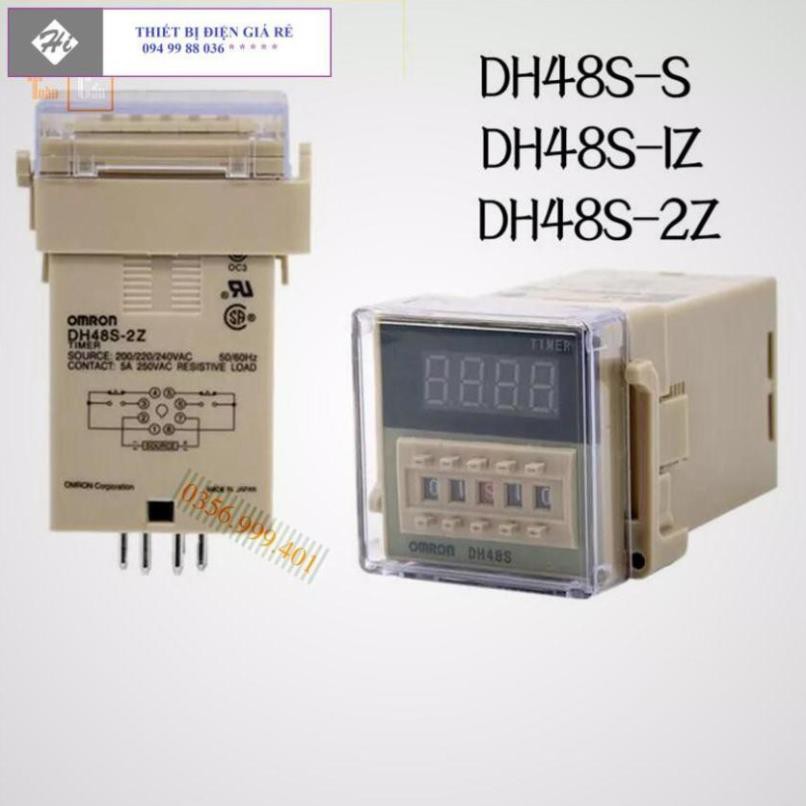 [CHÍNH GỐC] Rơle thời gian (Timer) Omron DH48S-1Z DH48S-2Z, DH48S-S (Kèm đế) Relay thời gian Công tắc hẹn giờ DH48S