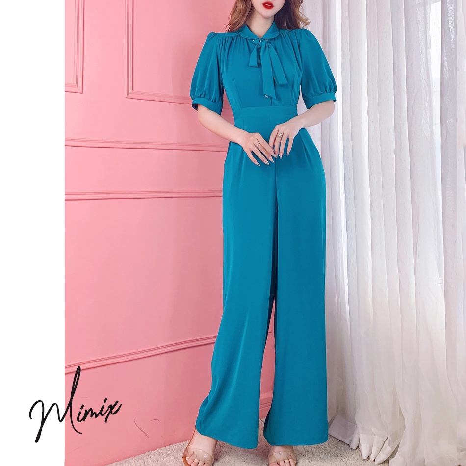 Jumpsuit đồ bay áo liền quần trơn cổ sen MIMIX BM4220