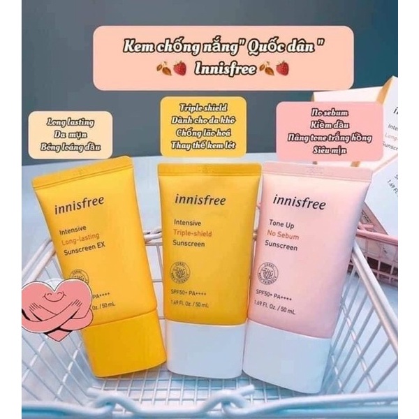 Kem chống nắng innisfree dành cho da dầu và da nhậy cảm