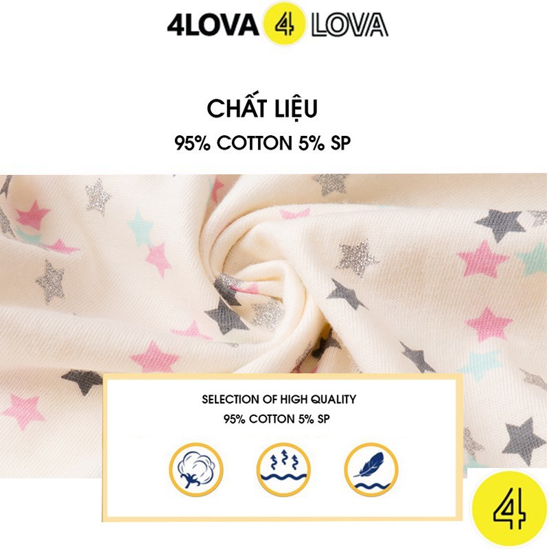 Váy xòe cho bé gái 4LOVA chất cotton nhiều màu sắc đáng yêu xinh xắn mùa hè chính hãng từ 1- 8 tuổi