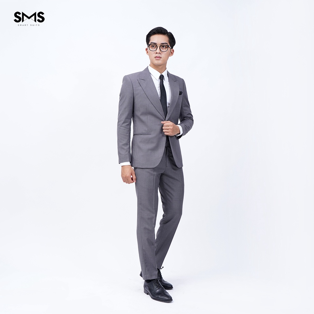 Vest nam xám đậm, suits sartorial, 2 khuy 2 túi, chuẩn form Smart Suits