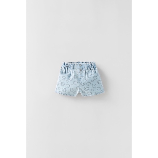 Quần Short Jean Bé Gái Mặt Cười ZR
