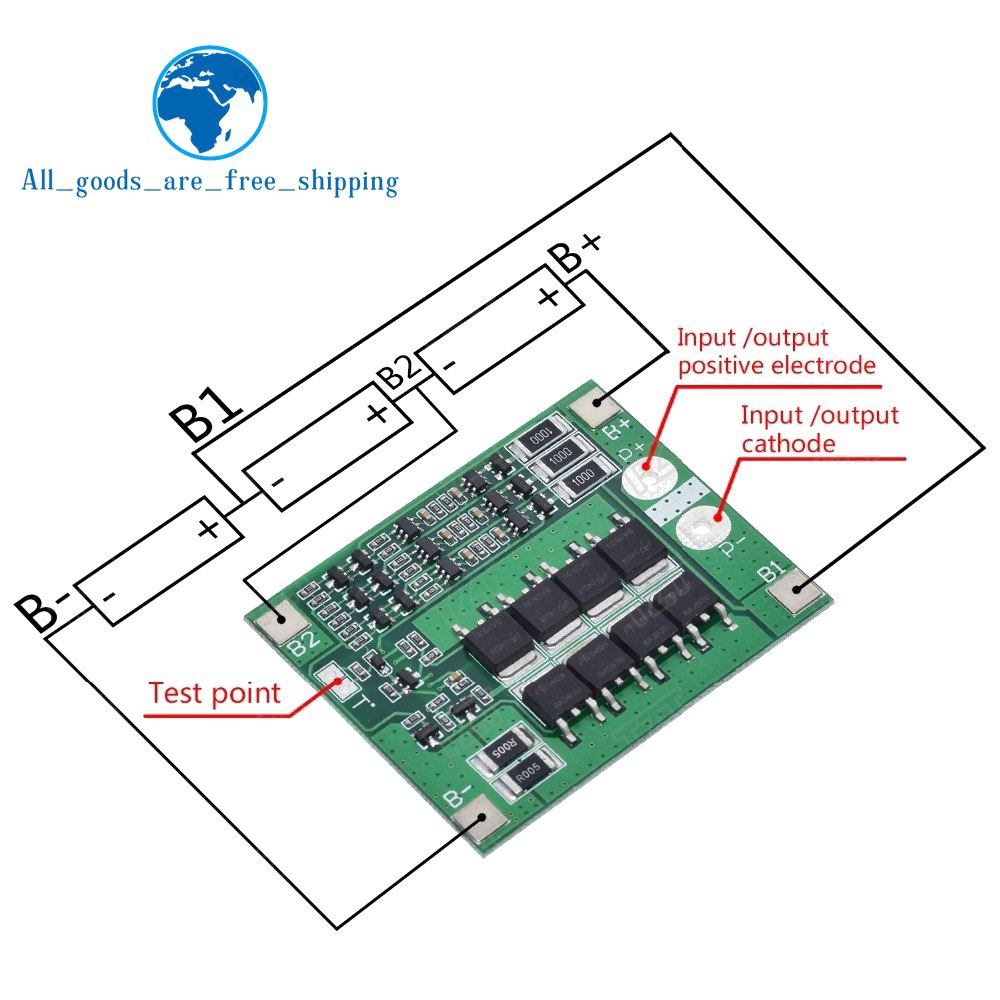 Bảng Mạch Bảo Vệ Pin Li-Ion 3s 25a Li-Ion 18650 Bms Pcm