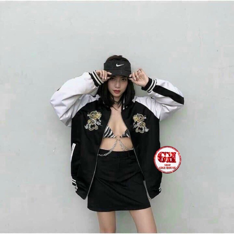 FREESHIP 50K - Áo Khoác Dù BOMBER MAR.CUS. In Nổi Rồng Unisex