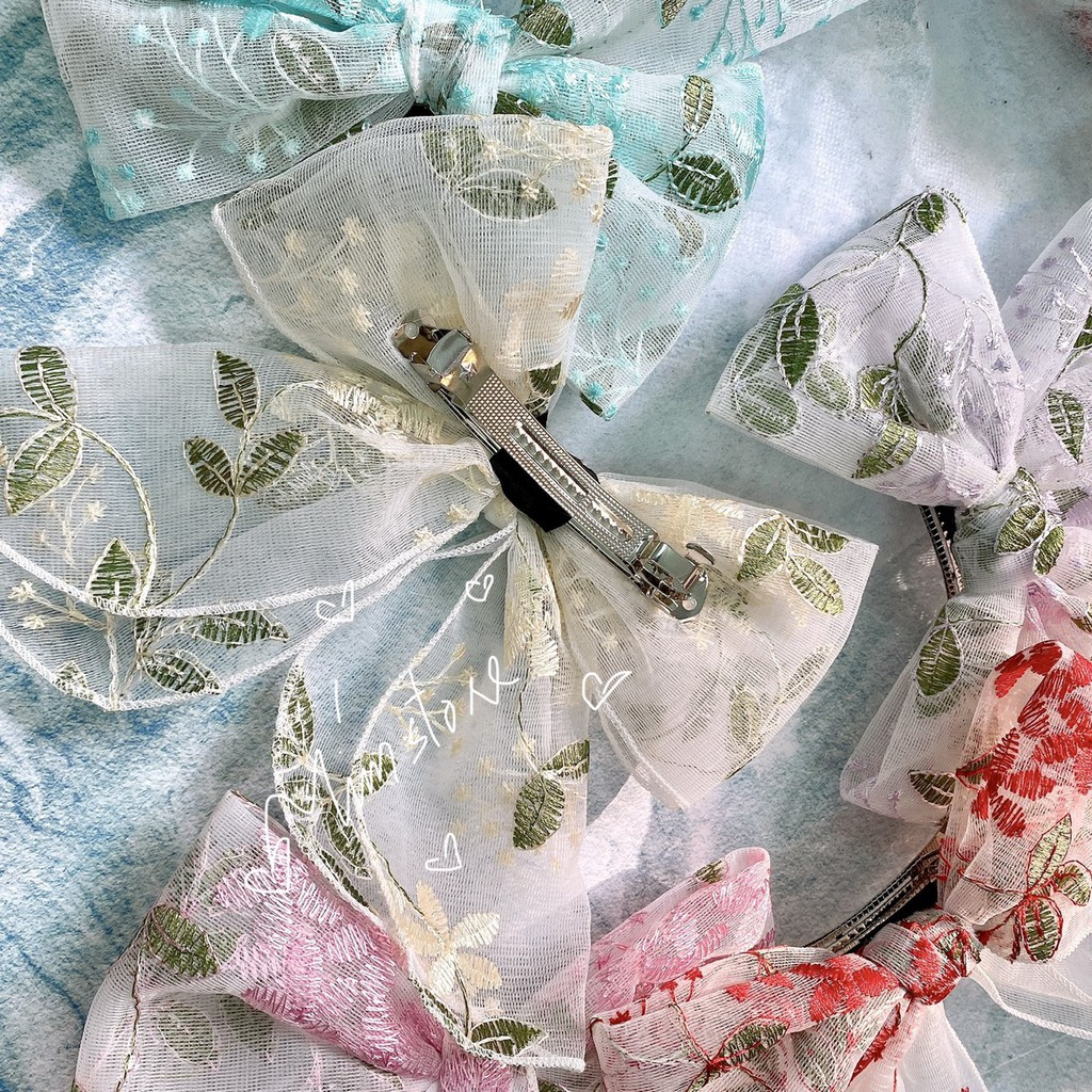 {Ảnh thật} KẸP REN HOA LA THIÊU TIỂU THƯ, KẸP TÓC HANDMADE CAO CẤP ULLZANG