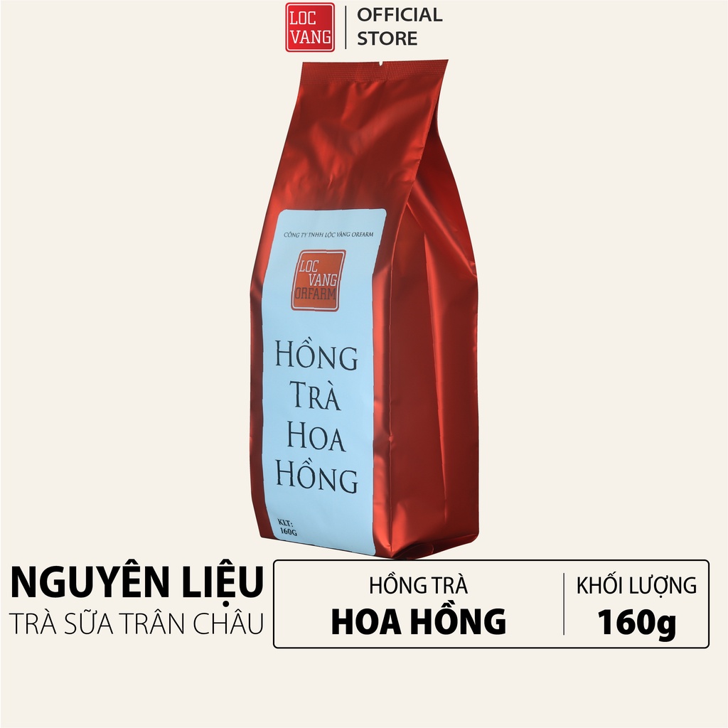 HỒNG TRÀ HOA HỒNG Nguyên Liệu Làm Trà Sữa Trân Châu Đường Đen Tự Pha 160g