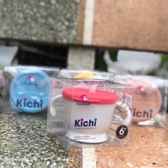 Cốc tập uống nước 3 giai đoạn Kichilachi 150ml có tay cầm, ống hút cho bé