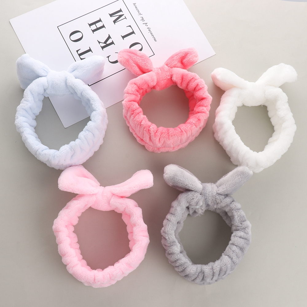 Băng đô cài tóc đính nơ màu trơn thời trang cho nữ