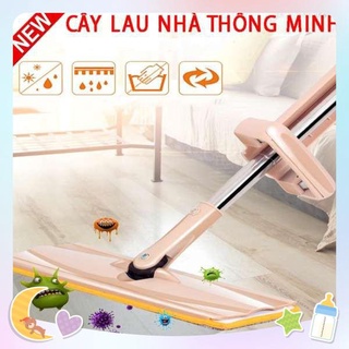 Chổi lau sàn nhà tự vắt thông minh, tặng kèm bông lau, hàng nhập khẩu, cây lau nhà gạt nước thông minh