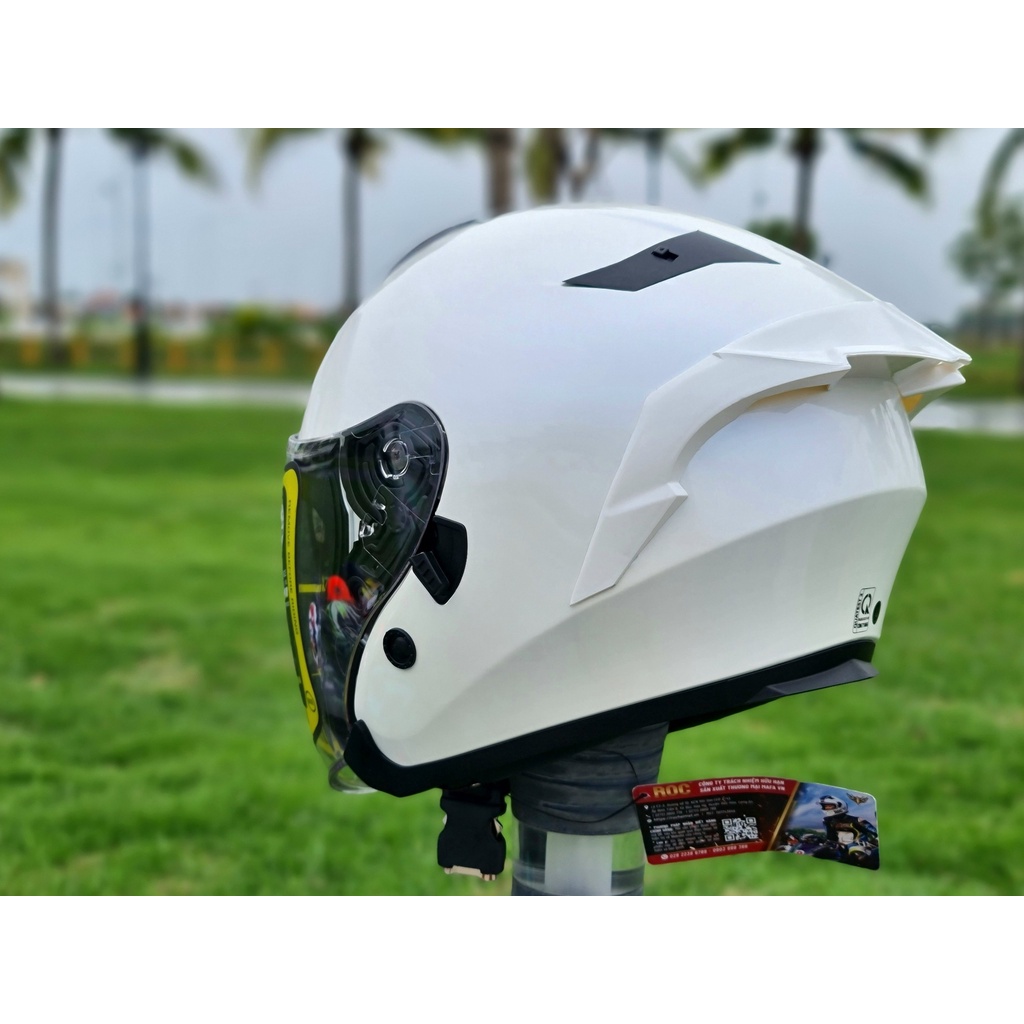 Nón bảo hiểm 3/4 ROC 09 trắng siêu đẹp