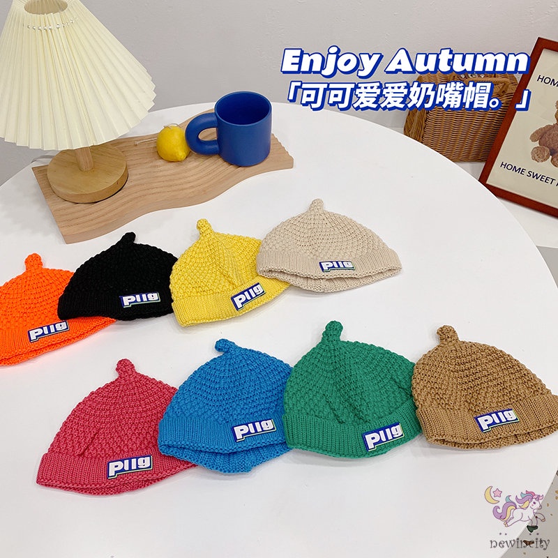 Mũ dệt kim giữ ấm phong cách Hàn Quốc cho bé