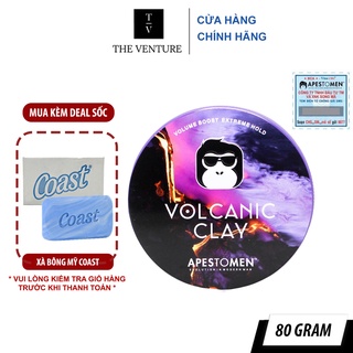 Sáp Vuốt Tóc Nam Apestomen Volcanic Clay Chính Hãng Tem Check SMS - Tặng Xà Bông Cục Coast Classic Scent USA - 113 Gram