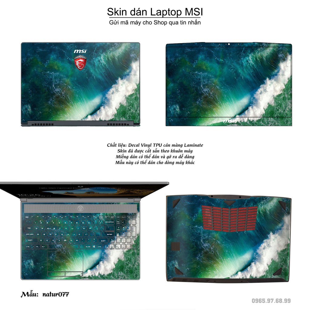 Skin dán Laptop MSI in hình thiên nhiên nhiều mẫu 4 (inbox mã máy cho Shop)