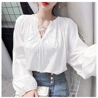 ❣️FREESHIP❣️ÁO NƠ CỔ TAY PHỒNG