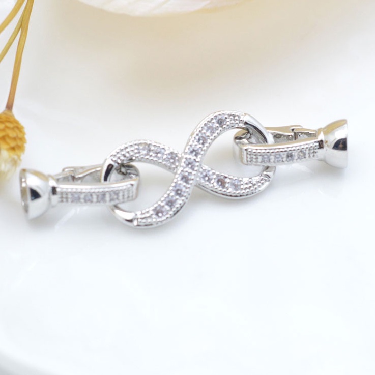 [K26B] Phụ kiện trang sức (DIY) - Chốt khóa số 8 vô cực làm vòng cổ vòng tay