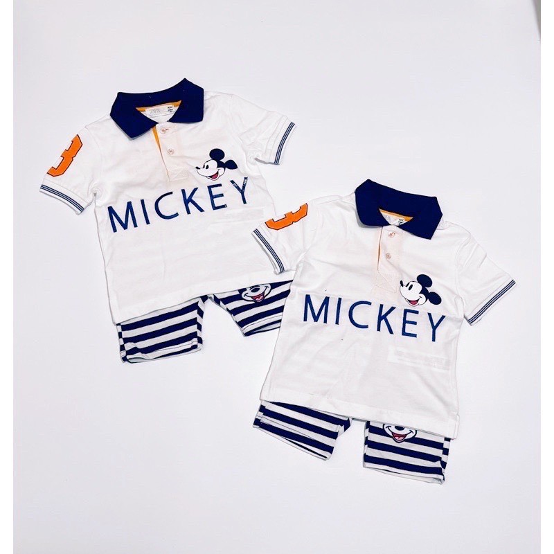 Set bộ cộc polo mickey xuất xịn bé trai