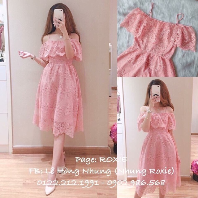 Đầm ren xoè hai dây