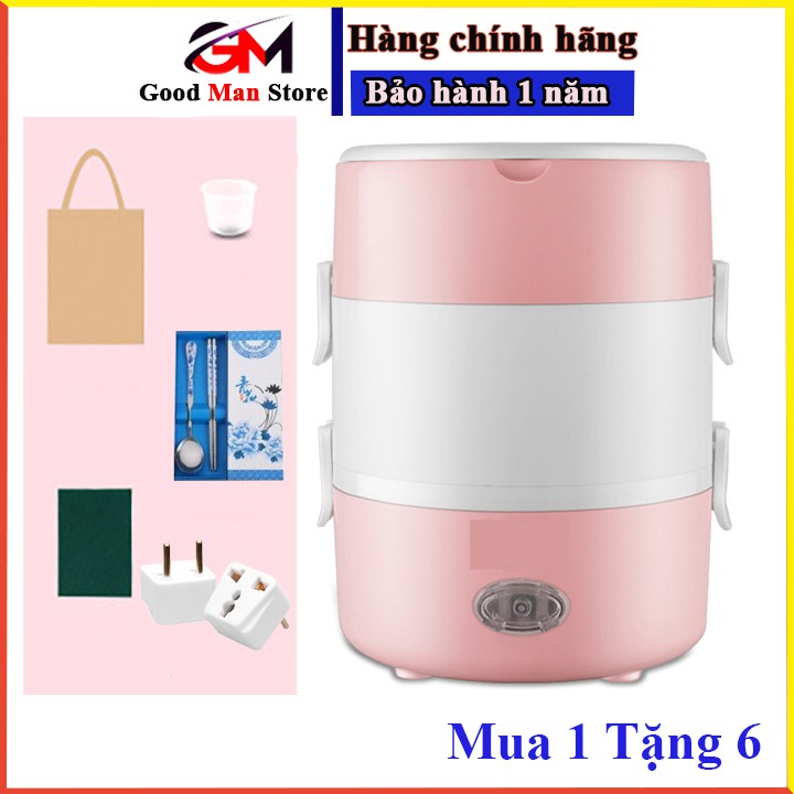 [HOT] Hộp Cơm Hâm Nóng Cắm Điện 3 Tầng Inox Cao Cấp, Hộp Cơm Trưa Văn Phòng - Tặng Kèm 4 Món Phụ Kiện Tiện Lợi - ENZO