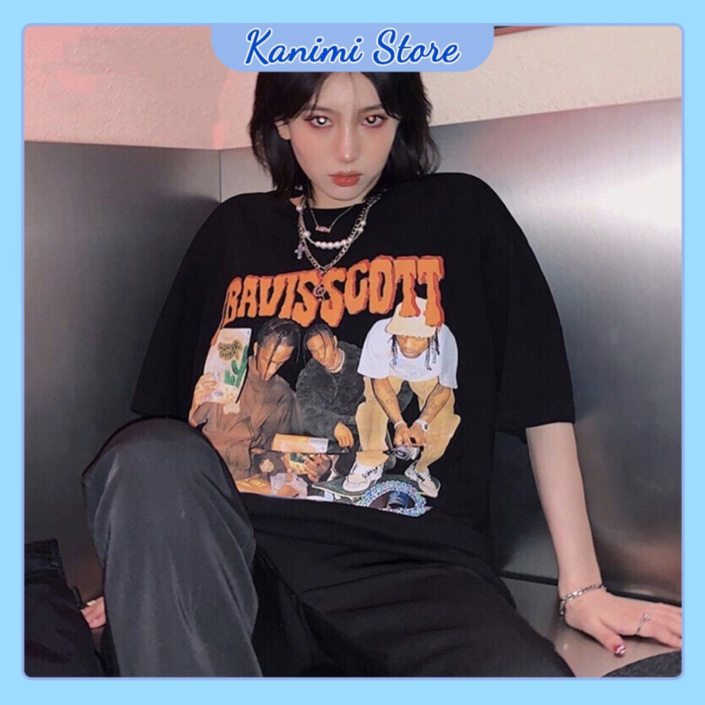Áo phông, áo Thun tay lỡ form rộng TRAVIS SCOTT Nam Nữ Ulzzang Unisex Kanimi