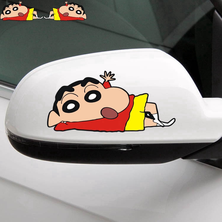 Miếng Dán Trang Trí Xe Hơi / Mô Tô Họa Tiết Hoạt Hình Cậu Bé Bút Chì Shin Chan Dễ Thương
