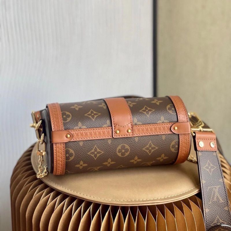 Túi Trống mini da thật lót nỉ đẹp từng chi tiết có box