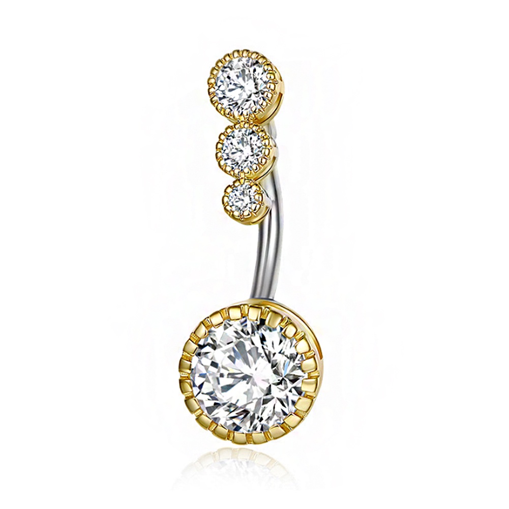 Khuyên Rốn Đính Đá Zircon Đơn Giản Thời Trang Cho Nam Nữ