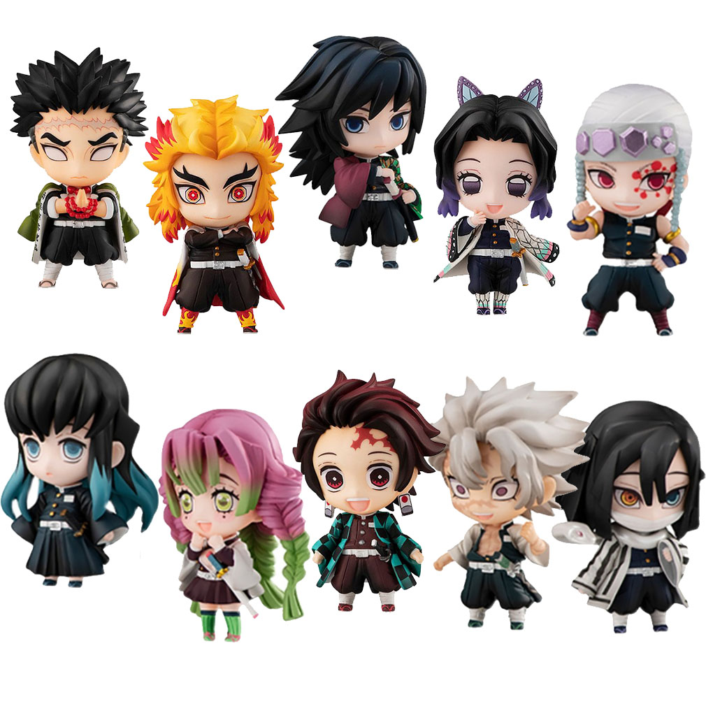 Mô Hình Nhân Vật Anime Demon Slayer Tanjirou & 9 Hashira  Giyu Kyojuro Shinobu Kocho Rengoku Kyojuro Kimetsu no Yaiba 5-6cm