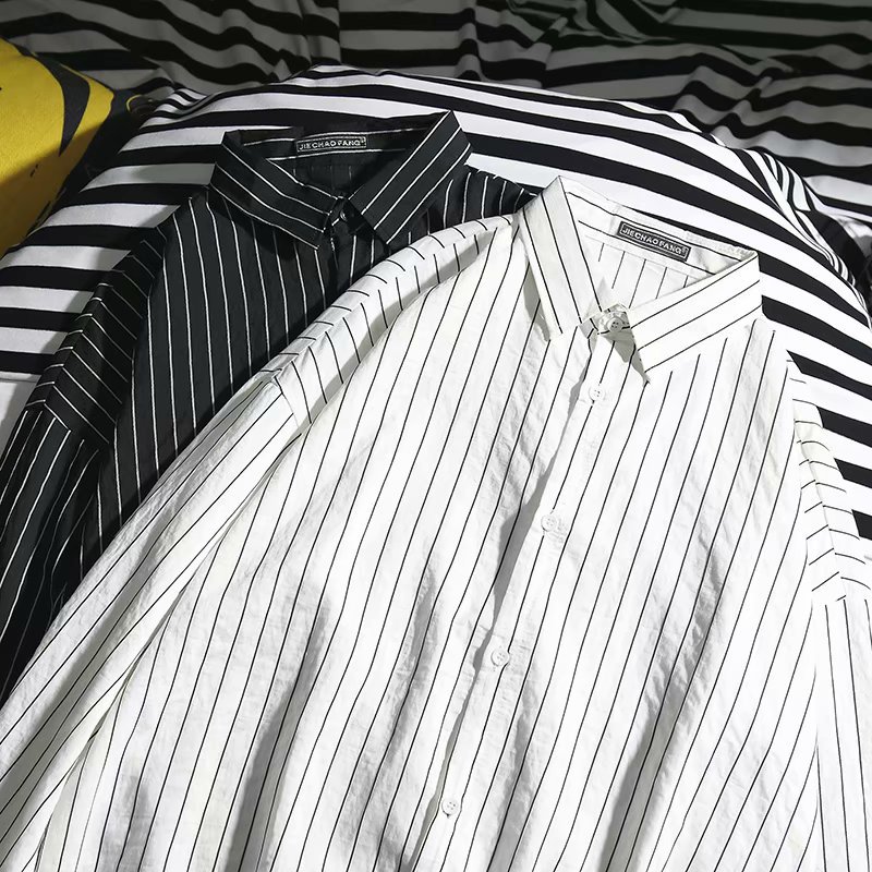 Áo Sơ Mi Tay Dài Họa Tiết Kẻ Sọc Thời Trang Hàn Quốc Dành Cho Nam Size M-2Xl | BigBuy360 - bigbuy360.vn