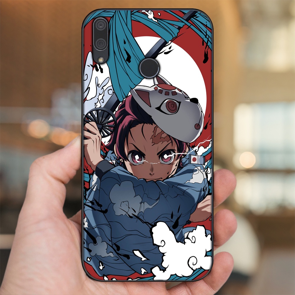 Ốp lưng Huawei Y9 2019 viền đen in hình Tanjiro Kimetsu No Yaiba