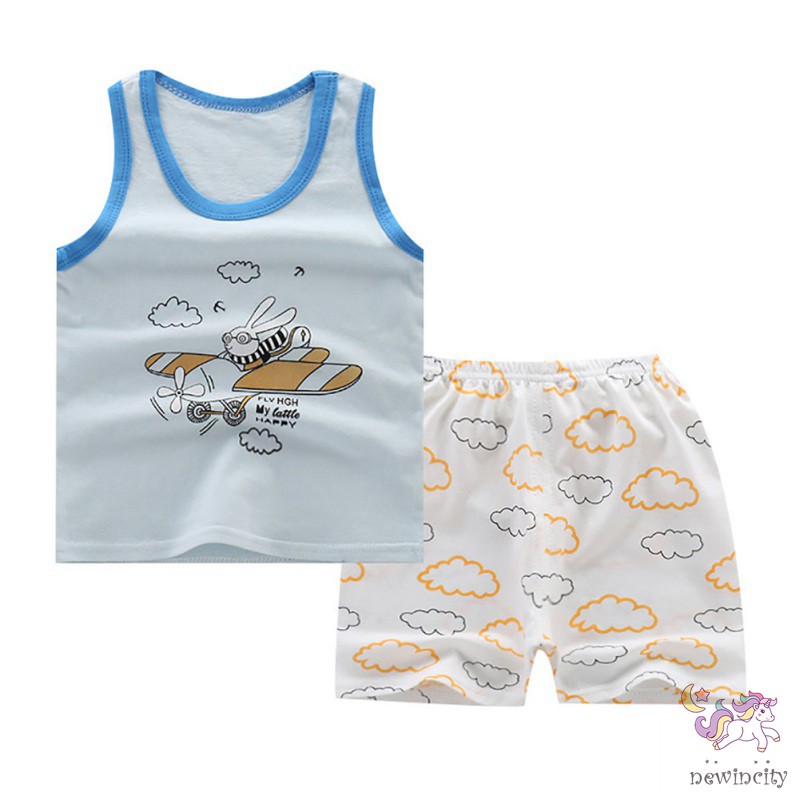 Bộ Áo Thun Ba Lỗ &amp; Quần Short Dành Cho Bé Trai