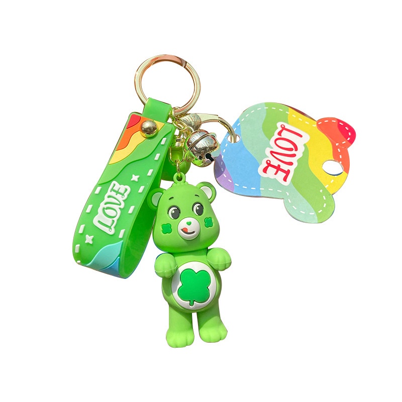 Mới Móc Khóa Hình Gấu Bông Màu Cầu Vồng Dễ Thương