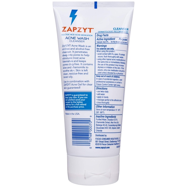 Sữa rửa mặt giảm mụn Zapzyt Acne Wash