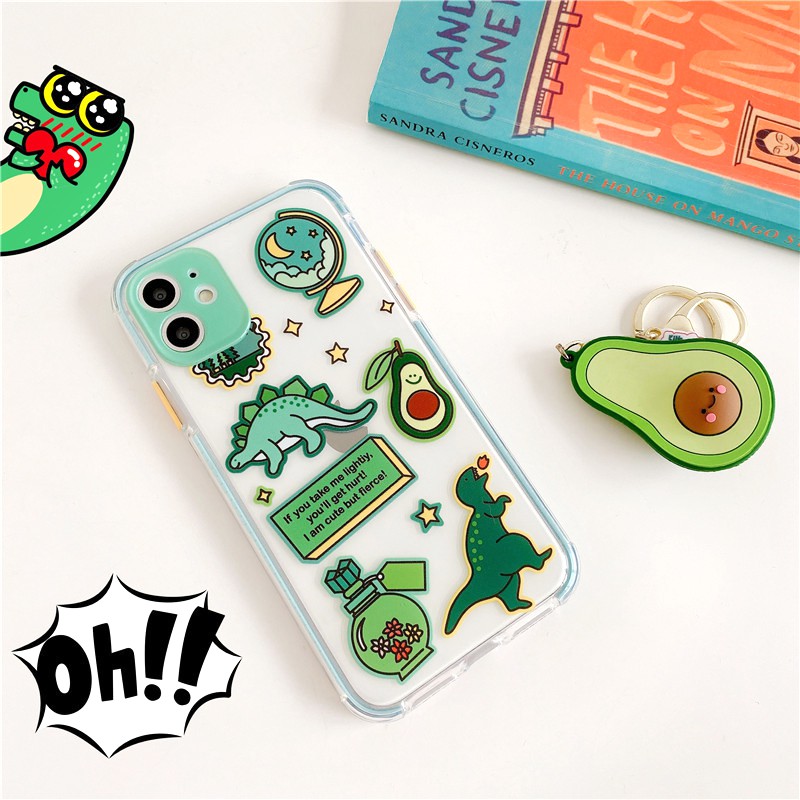 Ốp lưng iphone Bear & Dino viền màu chống trượt 5/5s/6/6plus/6s/6splus/7/7plus/8/8plus/x/xr/xs/11/12/pro/max/plus/promax | BigBuy360 - bigbuy360.vn