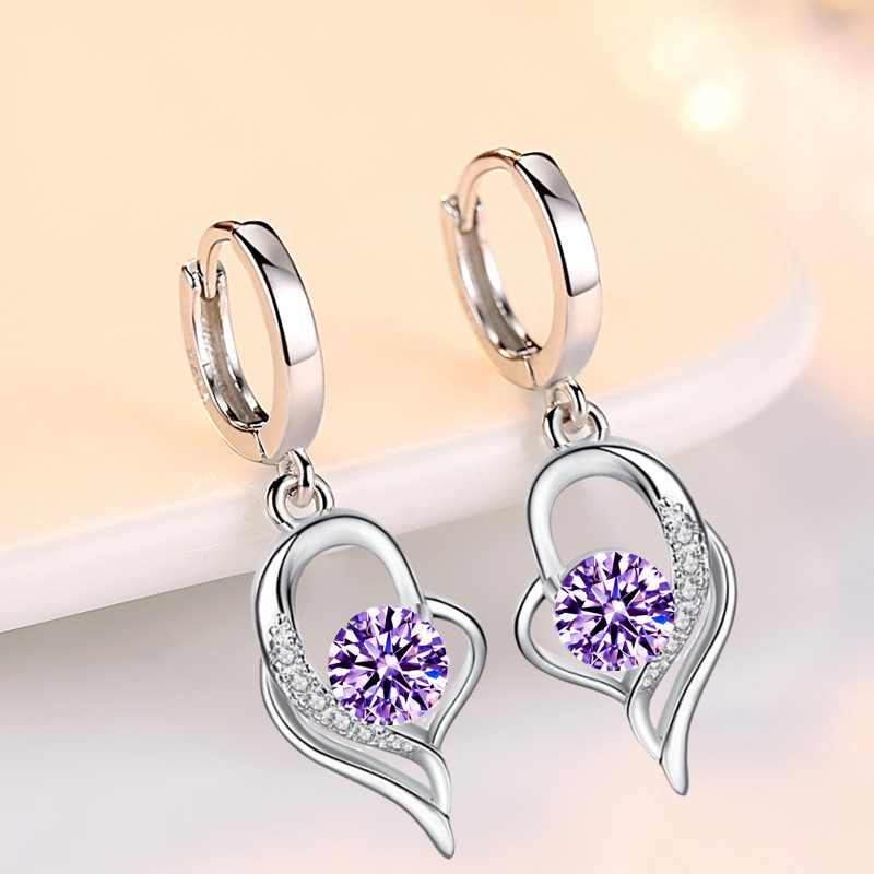 1 Pair Korean Rhinestone Crystal Pierced Dangle Earrings/ Ladies Elegant Hollow Waterdrop Lady Dangle Earrings/ Ear Jewelry Accessories