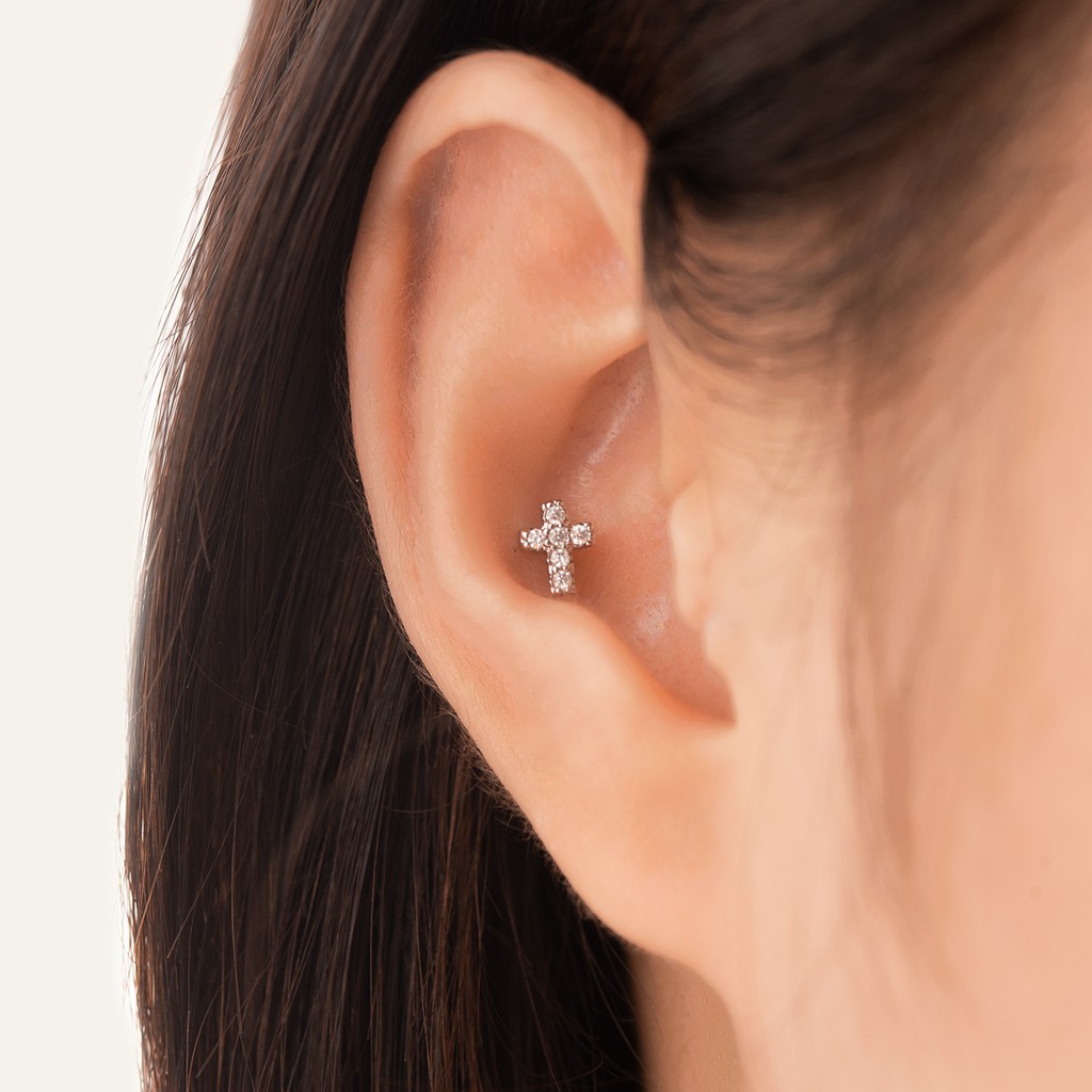 Khuyên tai đá Cross Diamond