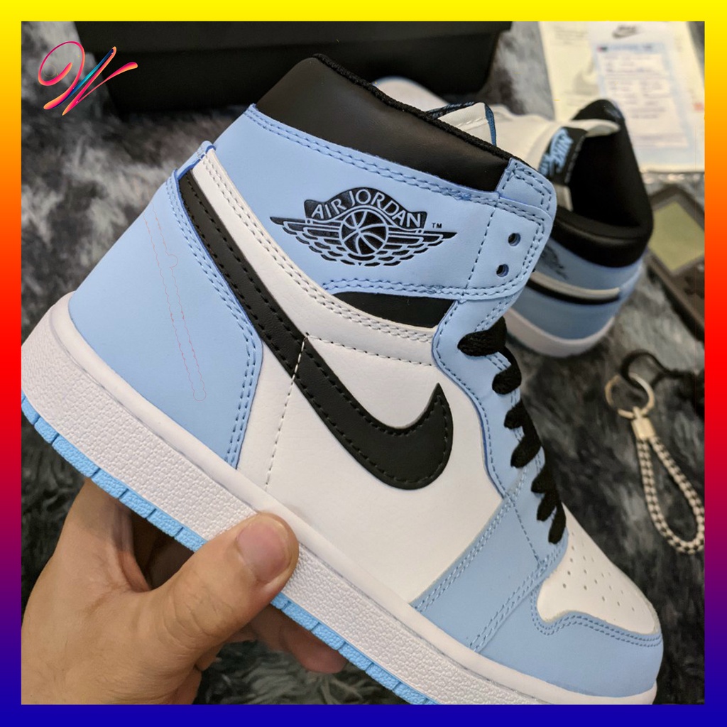 [SIEU HOT] Giayf Air J,D1 Retro.High.OG trắng xanh cổ cao fullbox full size nam nữ